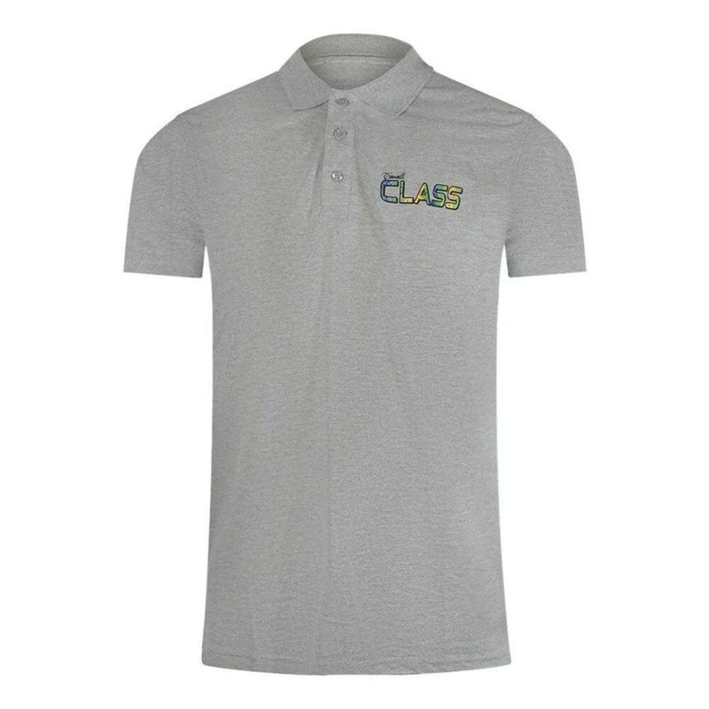 Cavalli Class Unisex Adult Vibrant Floral Logo Polo Shirt / Gray
